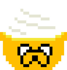 Shaved ice cartoon icon in pixel style