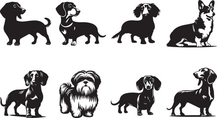 Dogs Silhouettes Dogs EPS Vector Dogs Clipart	

