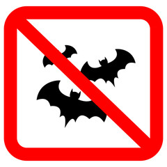 Bats Prohibition Sign | No Bats Sign | Bats Restriction | Bat Warning Sign Symbol, Do Not Enter