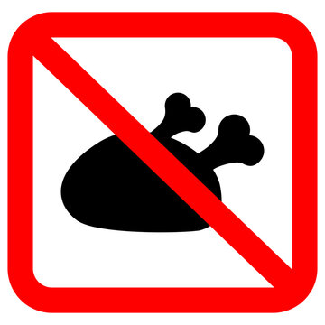 recommend clip art: Ban Roasted Chicken Red Prohibition Sign | Prohibited non-veg food | Chicken meat not allowed