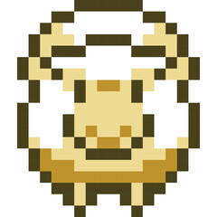Goat cartoon icon in pixel style