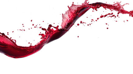 red wine splash isolated on transparent background - design element PNG cutout