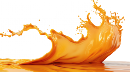 orange paint splash on transparent background - design element PNG cutout
