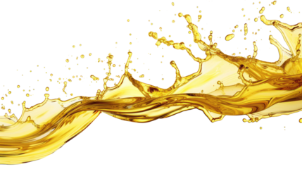 oil splash on transparent background, cut out