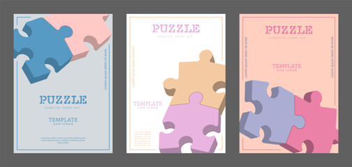 Puzzle. A template for a poster, cover banner, or interior design. A simple composition for a creative idea