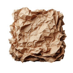 Obraz premium Crumpled Brown Paper Texture isolated on transparent or white background, png