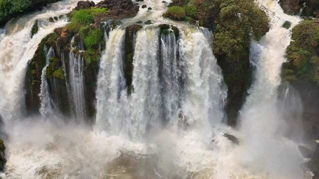 Aerial of the Binga Waterfalls, Binga, Angola, Africa