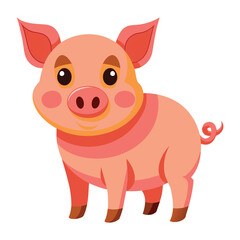 Obraz na płótnie Canvas pig cartoon illustration on white