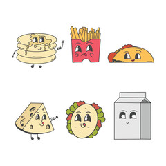 FOOD CHARACTER DESIGN VECTOR CUTE ELEMENT