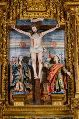 Jesus on Calvary, Main Altarpiece, 17th century, baroque style, Monastery of Santa María La Real,...