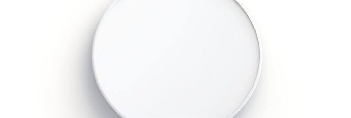White round circle isolated on white background 
