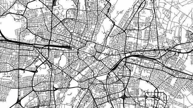 Zoom Out Road Map of Munich Germany