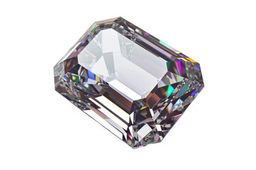 Baguette Cut Diamond on Transparent Background, PNG,