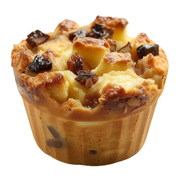 Bread pudding, transparent background, isolated image, generative AI