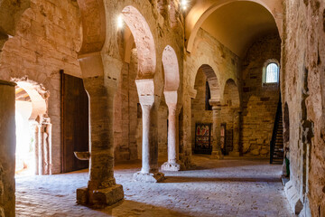 Mozarabic monastery, Monasterio de Suso, San Millán de la Cogolla, La Rioja, Spain