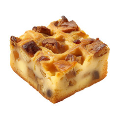 Bread pudding, transparent background, isolated image, generative AI