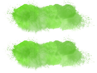 Green Watercolor paint stroke isolated on transparent background