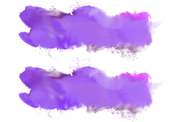 Pink purple mixed Watercolor paint stroke isolated on transparent background