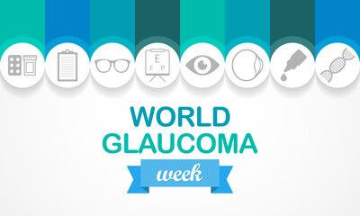 World Glaucoma Week is observed every year during March, it is a group of eye conditions that damage the optic nerve, the health of which is vital for good vision. Vector illustration