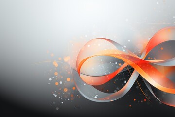 Abstract background with orange waves and sun rays. Abstract background awareness day with grey ribbon. 