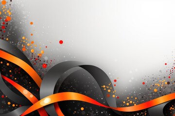 Abstract background with orange waves and sun rays. Abstract background awareness day with grey ribbon. 