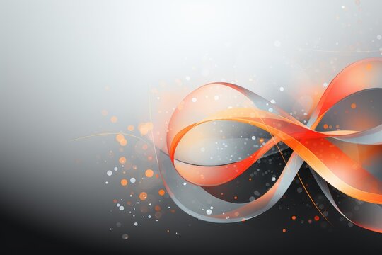 Abstract background with orange waves and sun rays. Abstract background awareness day with grey ribbon. 