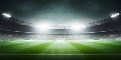 Large stadium soccer professional arena are full of fans generative ai