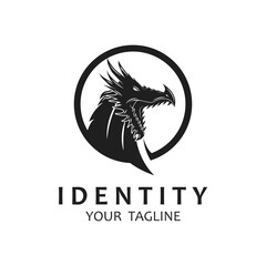 dragon fire logo vector icon illustration design.