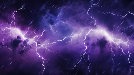 Illustration of lightning storm and thunder climate change - obrazy, fototapety, plakaty
