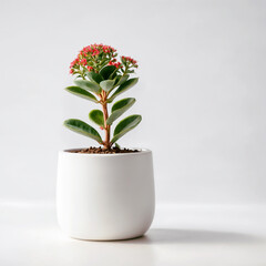 kalanchoes in potted with a white background. ai generative