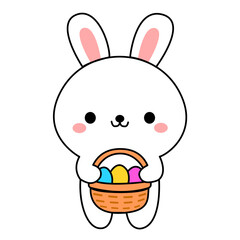 easter bunny holding egg basket