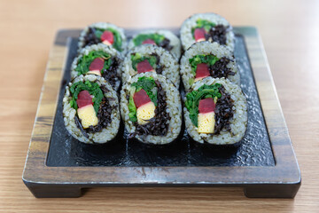 Korean rice roll Kimbap or gimbap