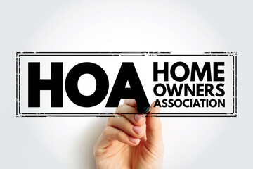 HOA - Homeowners Association acronym text stamp, business concept background