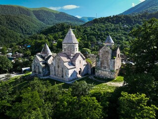 Aerial view of the historic Goshavank Armenian monastery in Dilijan, Armenia