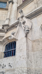 March 15, 2023. The cathedral of Rouen in France, Architectural elements of the facade