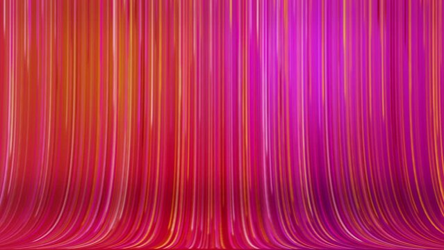 Loop animation Abstract orange yellow purple background of random glowing lines endlessly sliding down. Futuristic animated wallpaper