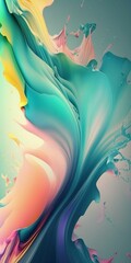 AI generated illustration of Colorful water and paint splattering wallpaper