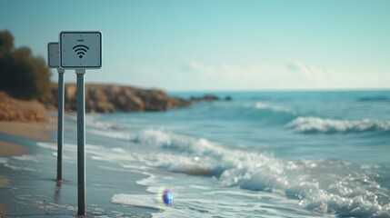 Coastal Connectivity: Embracing Wireless Signs by the Seascape