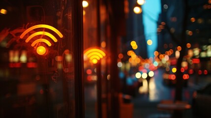 Fototapeta premium Connected Realms: Wireless Signs in a Digital Landscape