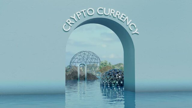 Loop Animation Crypto Currency.Abstract Motion Graphics.