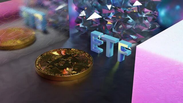 Loop Animation Bitcoin / ETF.Motion Graphics.