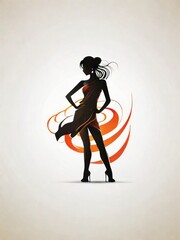 Inspirational logo with a female silhouette