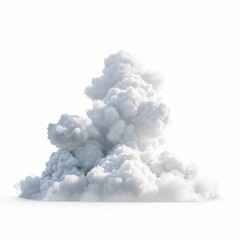 3d render. Shape of abstract white clouds. Cumulus clip art isolated on transparent background, Generative AI