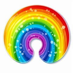Fototapeta premium rainbow sticker on a white background, isolate. vibrant print, icon.
