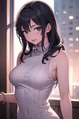 Portrait de femme en robe