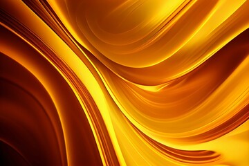 AI generated illustration of orange theme waves and lines background for presentation