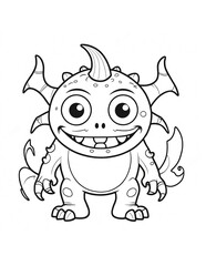 coloring book for children with a funny monster