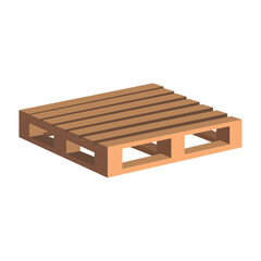 Wooden pallet. Isolated on white. Vector illustration.
