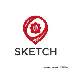 Pin travel logo vector illustration