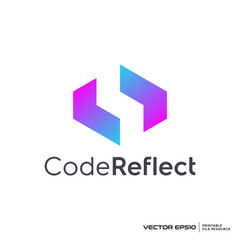 Abstract code logo vector illustration